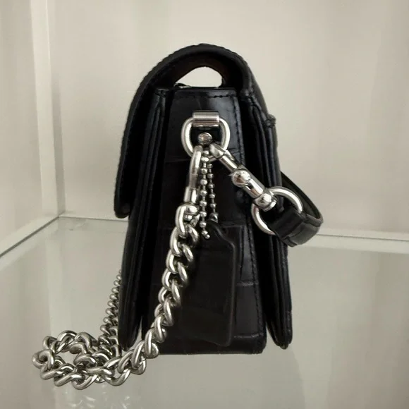 Coach Black Croc-Embossed Cassie 19 Bag - Picture 2 of 6